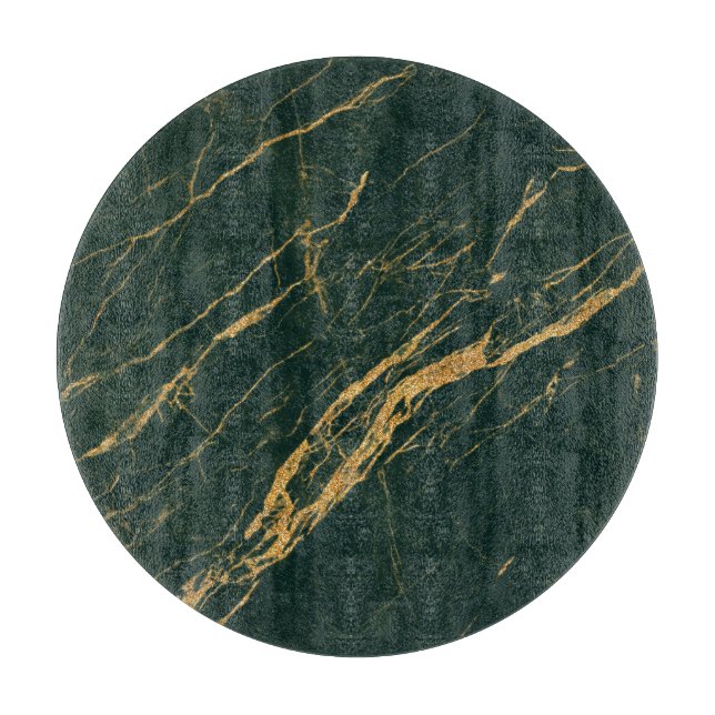 Green marble with golden veins. cutting board (Front)