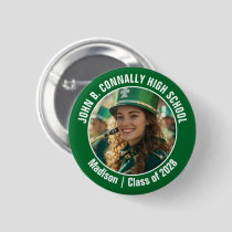 Green Marching Band Photo High School Brag Button