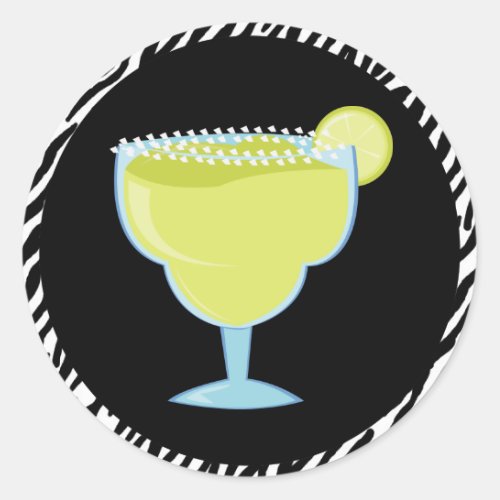 Green Margarita Drink Classic Round Sticker