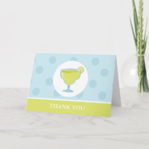 Green Margarita Drink Letterpress Thank You Card