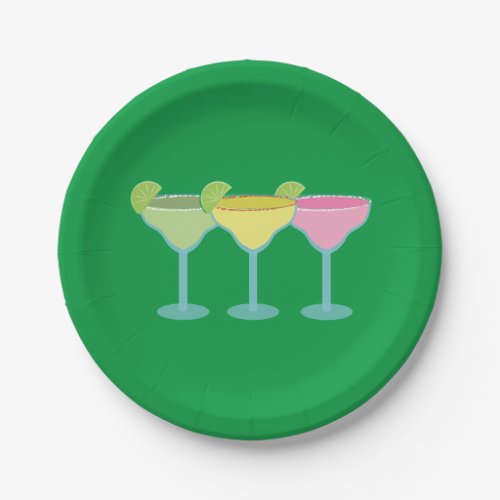 Green Margarita Glasses Party Plates