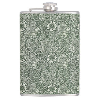 Green Marigold Elegance - Floral Flask