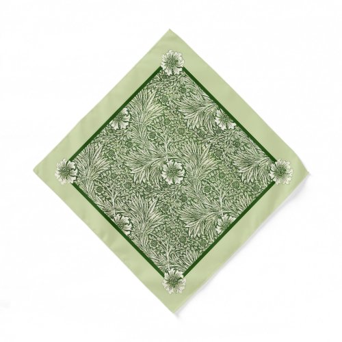 Green Marigolds William Morris floral pattern  Bandana