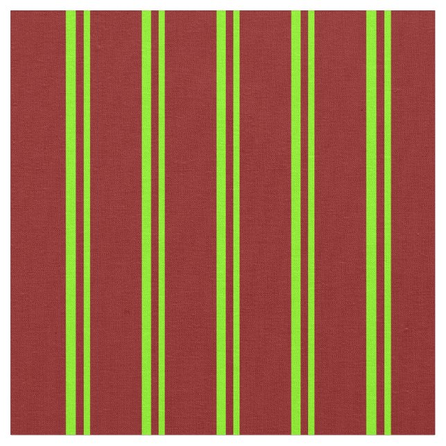 Green & Maroon Colored Pattern of Stripes Fabric (Close Up)