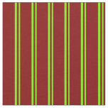 [ Thumbnail: Green & Maroon Colored Pattern of Stripes Fabric ]