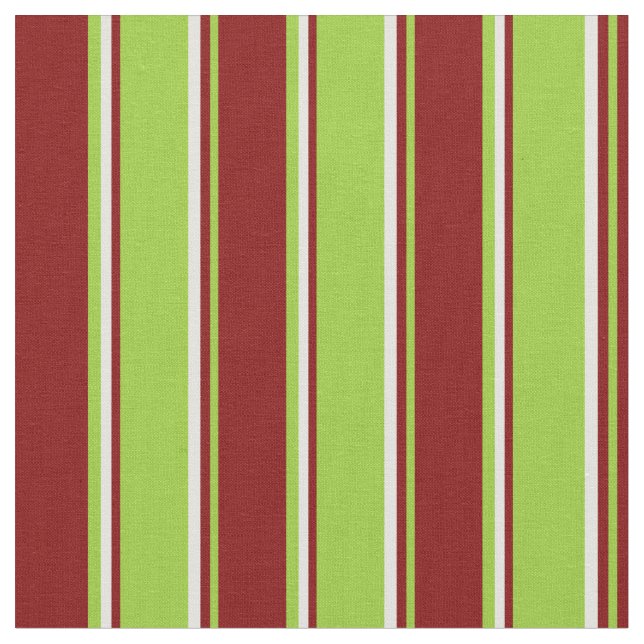 Green, Maroon & Light Cyan Stripes Fabric (Close Up)