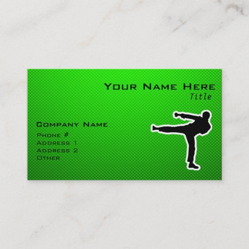 Green Martial Arts Business Cards