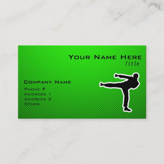 Green Martial Arts Business Card (Front)