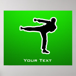 Green Martial Arts Poster