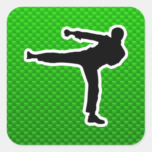 Green Martial Arts Square Sticker