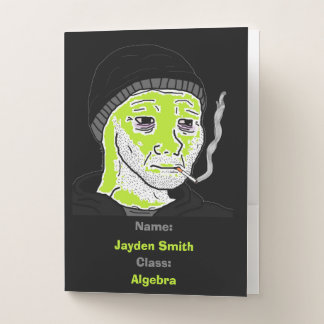 Green Martian Doomer Customizable School Pocket Folder