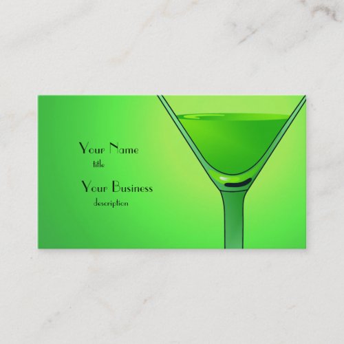 Green Martini Cocktail Business Card