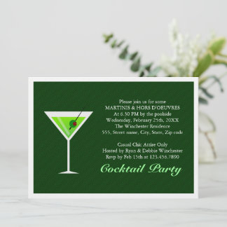 Green Martini Invitation