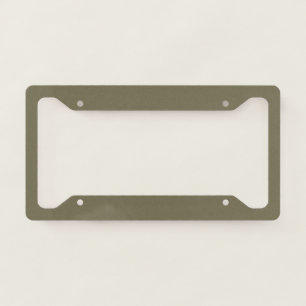 Green Martini Olive Solid Color Print, Neutral License Plate Frame
