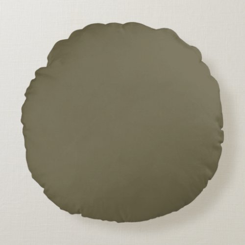 Green Martini Olive Solid Color Print Neutral Round Pillow