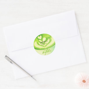 Green Match Cup Baby Shower Classic Round Sticker