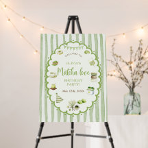 Green Matcha Stripes Birthday Foam Board