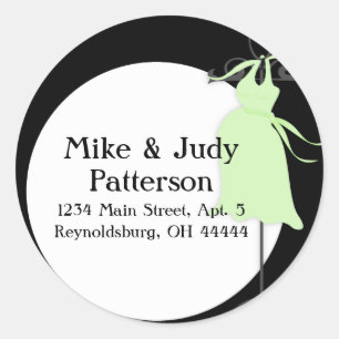 Green Maternity Dress Round Return Address Label