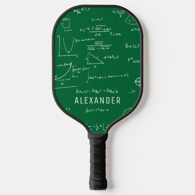 Green Mathematics Equations Personalized Pickleball Paddle (Front)