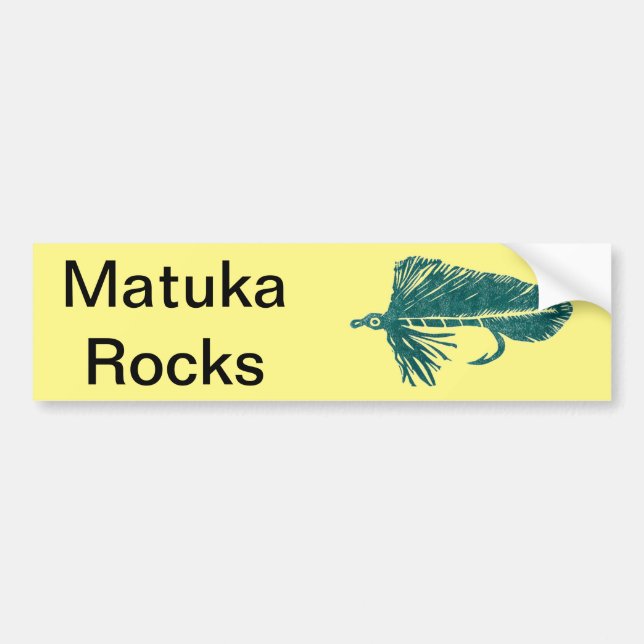 Green Matuka streamer, fly fishing, fly tying art Bumper Sticker (Front)