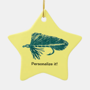 Green Matuka streamer fly fishing, fly tying art Ceramic Ornament