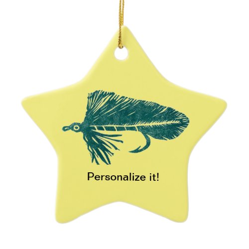 Green Matuka streamer fly fishing, fly tying art Ceramic Ornament