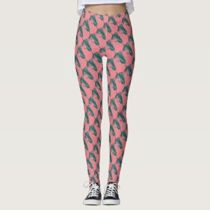 Green Matuka streamer fly fishing, fly tying art Leggings