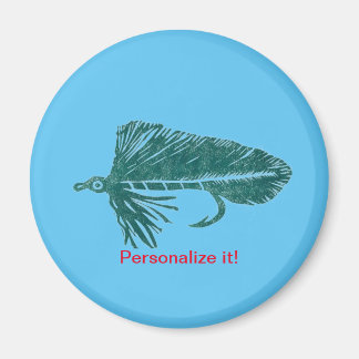 Green Matuka streamer, fly fishing, fly tying art Magnet