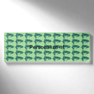 Green Matuka streamer, fly fishing, fly tying art Name Tag