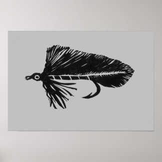 Green Matuka streamer, fly fishing, fly tying art Poster