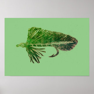 Green Matuka streamer, fly fishing, fly tying art Poster