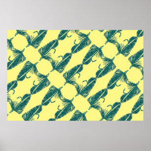 Green Matuka streamer, fly fishing, fly tying art Poster