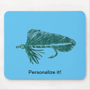 Green Matuka streamer, fly tying, fly fishing art Mouse Pad