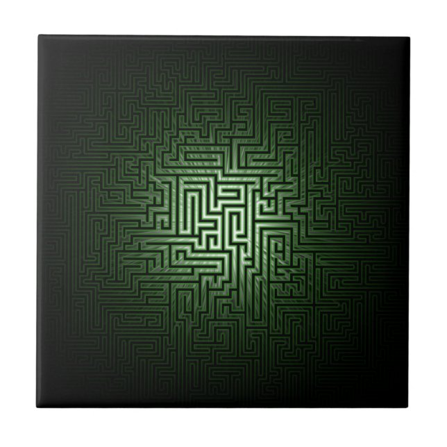 Green Maze Ceramic Tile (Front)