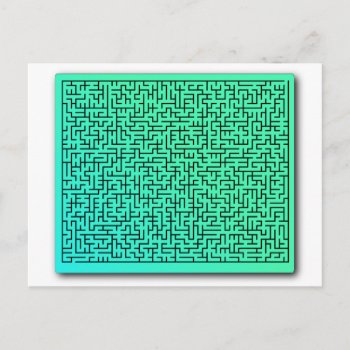 Green Maze Postcard by inkles at Zazzle