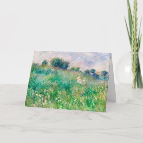 Green Meadow by Renoir Impressionist Painting Card