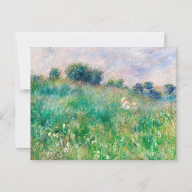 Green Meadow by Renoir Impressionist Painting Card (Front)