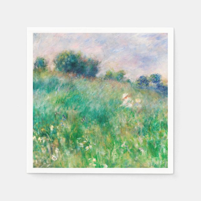 Green Meadow by Renoir Impressionist Painting  Napkins (Front)