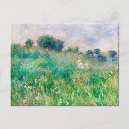 Green Meadow by Renoir Impressionist Painting Postcard
