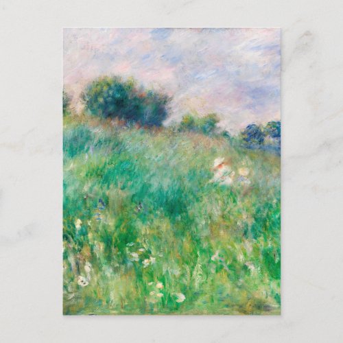 Green Meadow by Renoir Impressionist Painting Postcard