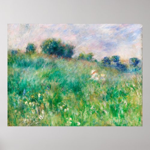 Green Meadow by Renoir Impressionist Painting Poster