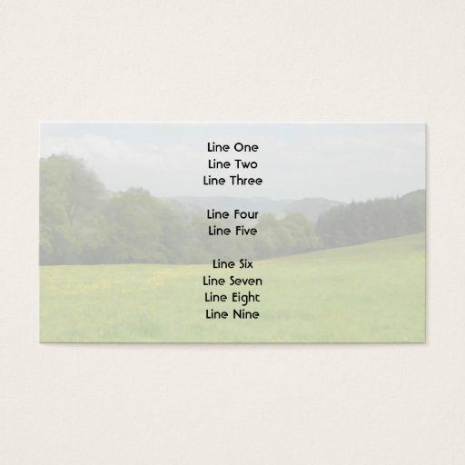 Customizable Green meadow. Countryside scenery. Business Cards