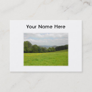 Green meadow. Countryside scenery. Custom Business Card