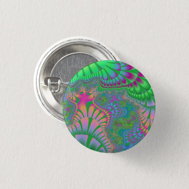 Green Meadow Melt Pinback Button (Front & Back)