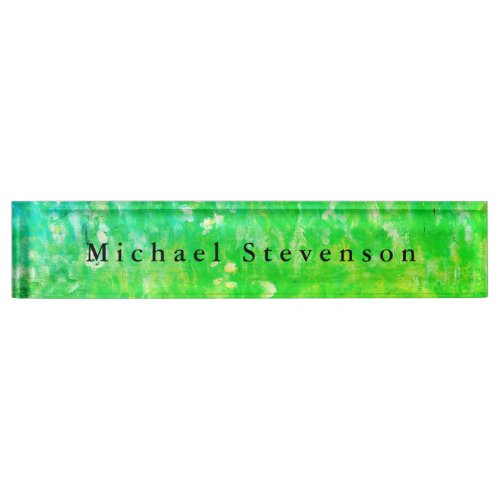 Green Meadow Modern Design Unique Personal Desk Name Plate