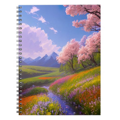 Green Meadow with a Babbling Stream Notebook