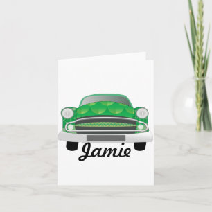 Green Mean Retro Car Boy's Birthday Card