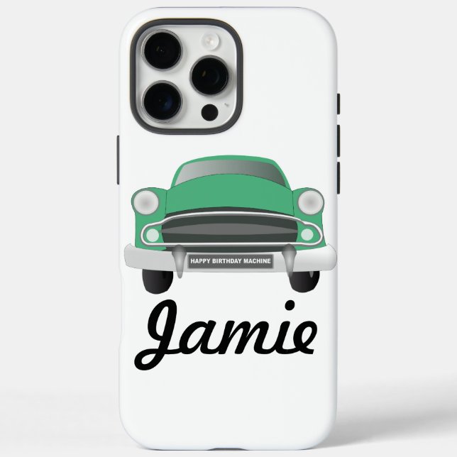 Green Mean Retro Car Boy's Birthday Case-Mate iPhone Case (Back)