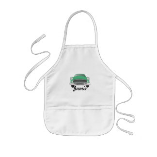 Green Mean Retro Car Boy's Birthday Kids' Apron