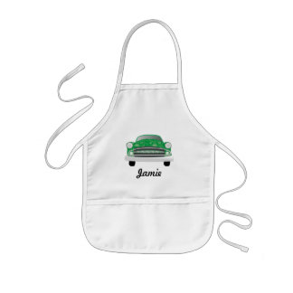 Green Mean Retro Car Boy's Birthday Kids' Apron